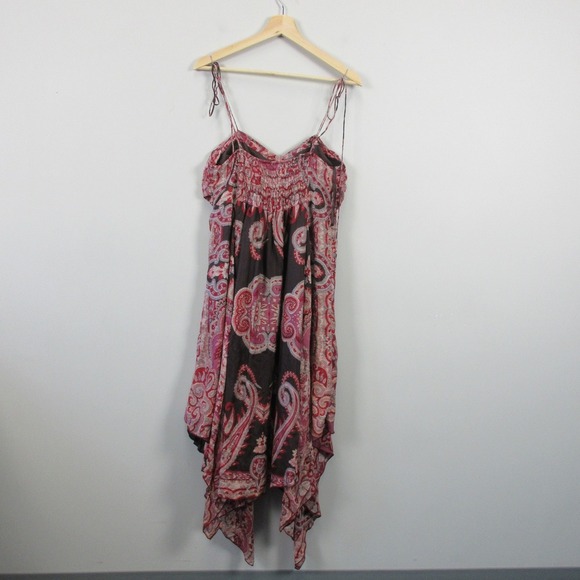 Mimi Maternity 100% Silk Dress S Paisley Print Spaghetti Strap Pregnancy 276 - Picture 5 of 14